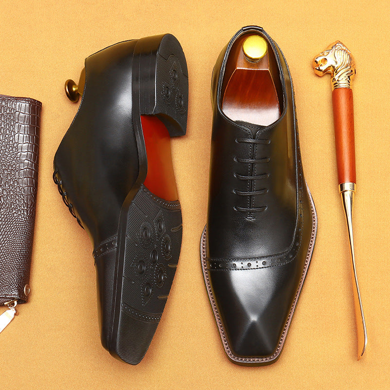 Men's Genuine England Style Brogue Business Formal Leather Shoes