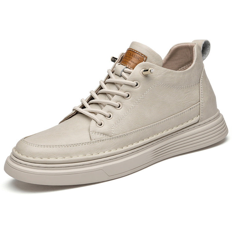 Men's Platform Retro Autumn Invisible Height Increasing Insole Men's Board Shoes