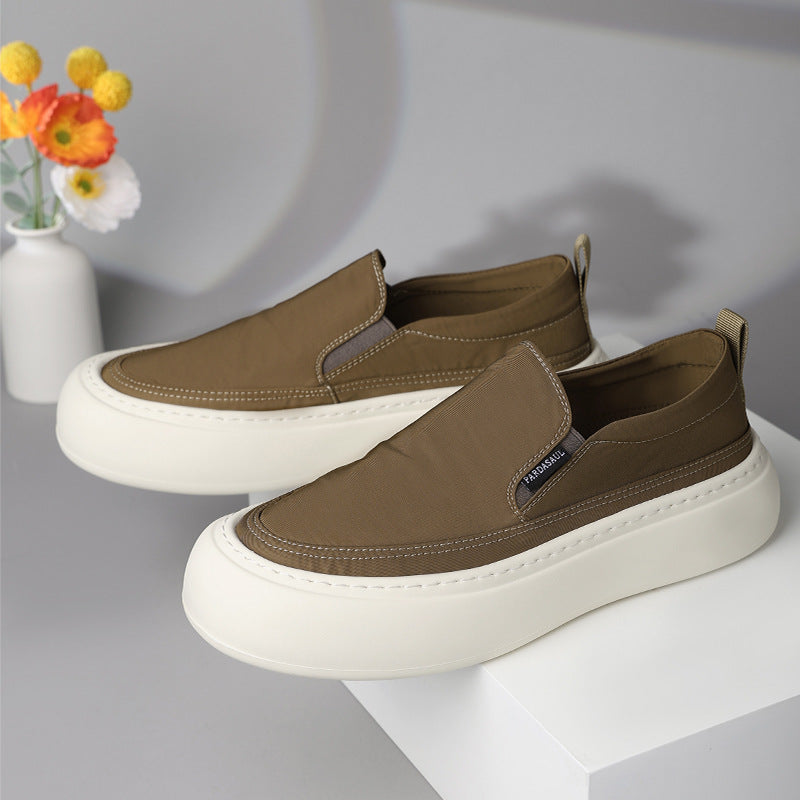 Men's Cloth Breathable Ice Silk Thick Sole Canvas Shoes