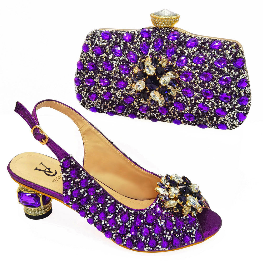 Women's African Design Matching Bag Party Nigeria Men's Shoes