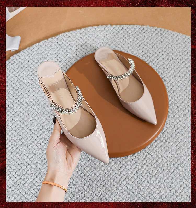 Women's Pointed Toe Rhinestone Cap Stiletto Sexy Heels