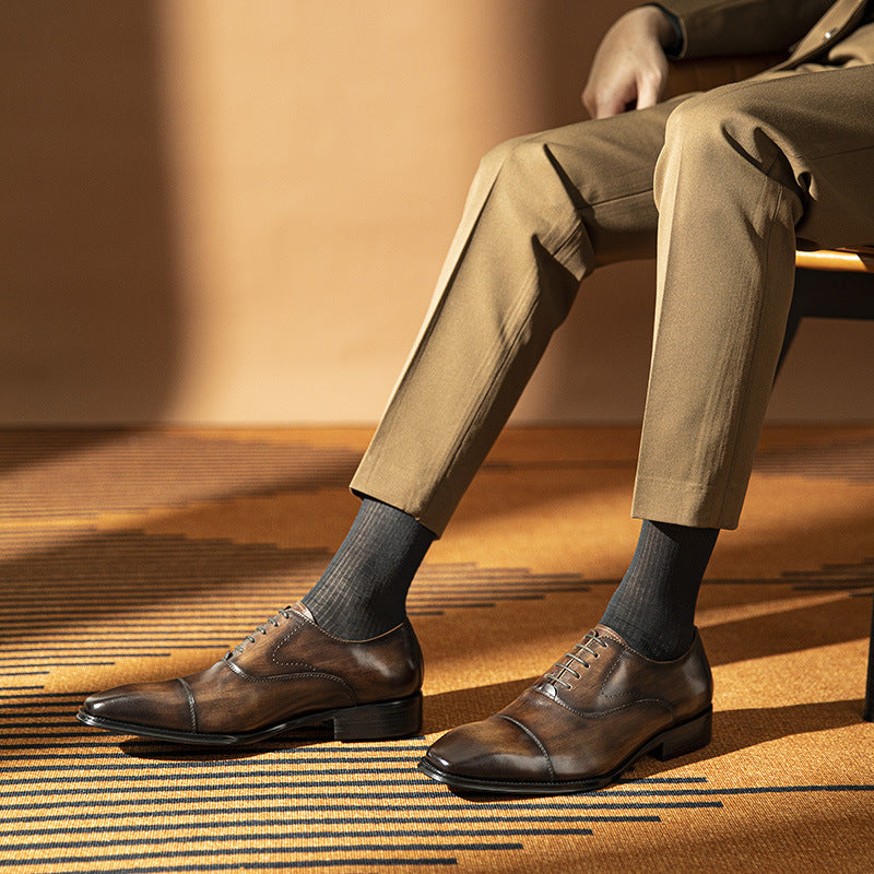 Men's Genuine Business Formal Wear Cowhide Dad Leather Shoes