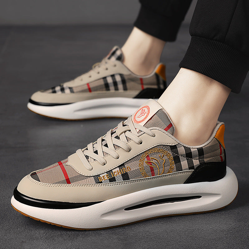 Women's & Men's Bottom Summer Cloth Surface Breathable Plaid Sneakers