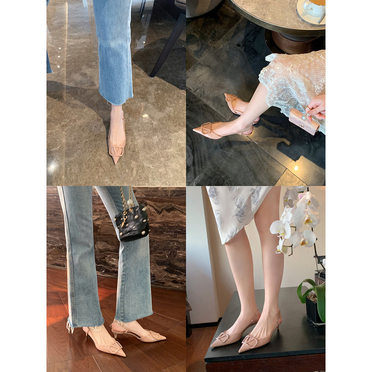 Women's Lady Grape Mom Elegant Pointed High Heels
