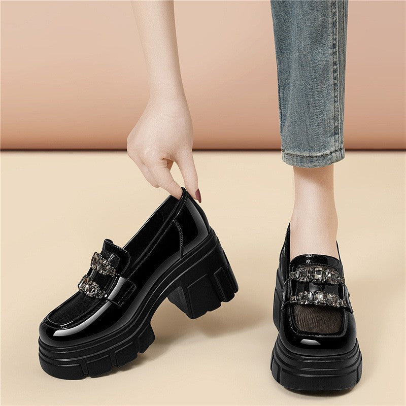 Women's Increasing Patent Chunky Small Comfortable Temperament Women's Sports Shoes