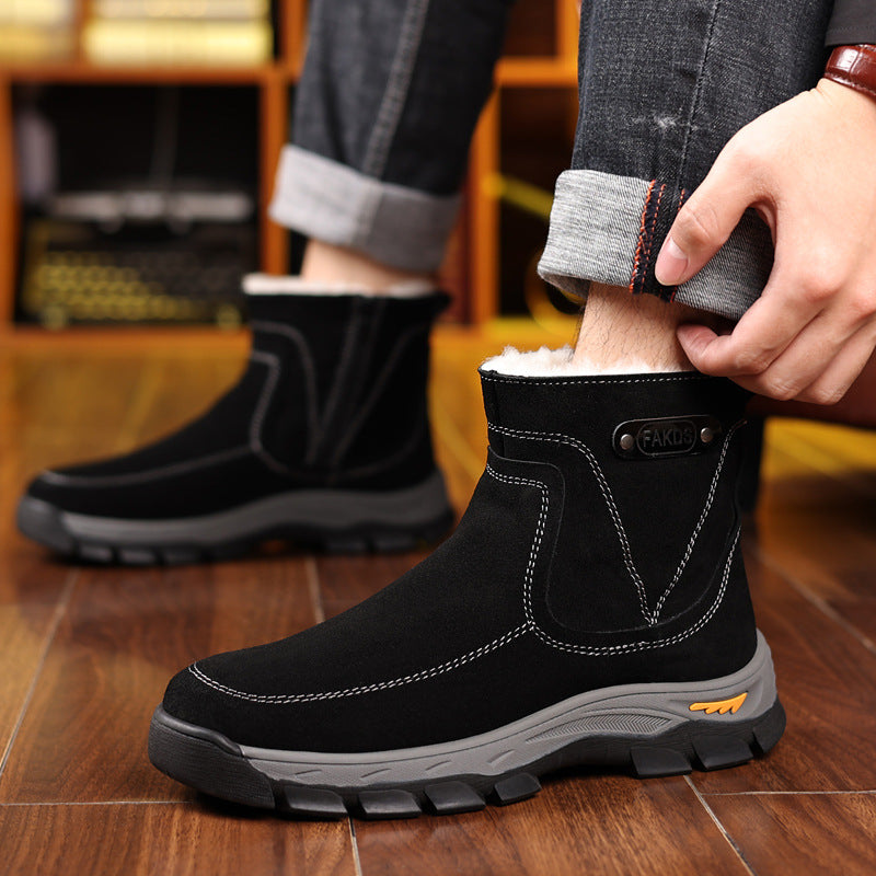 Men's Winter Genuine Fleece-lined Warm Wool Outdoor Men's Shoes
