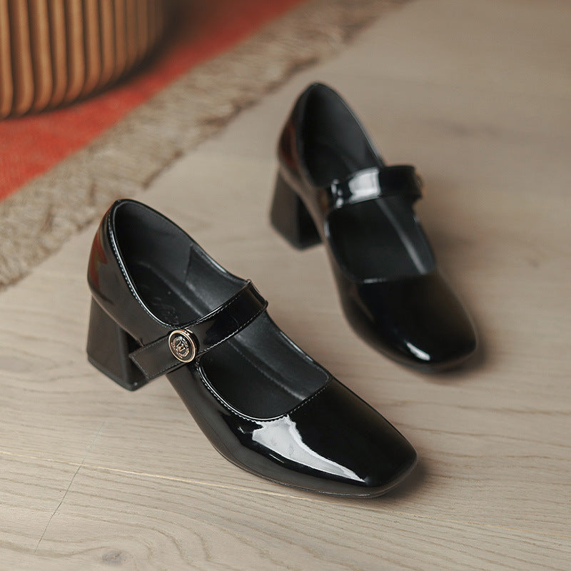 Women's Retro Mary Chunky For Uniform French Women's Shoes