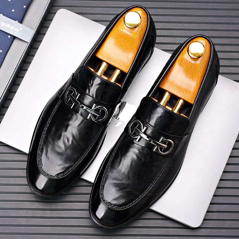 Men's Layer Cowhide Soft Bottom Surface Versatile Loafers