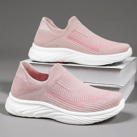 Women's & Men's Autumn Flying Woven Polyurethane Lightweight Slip-on Casual Shoes