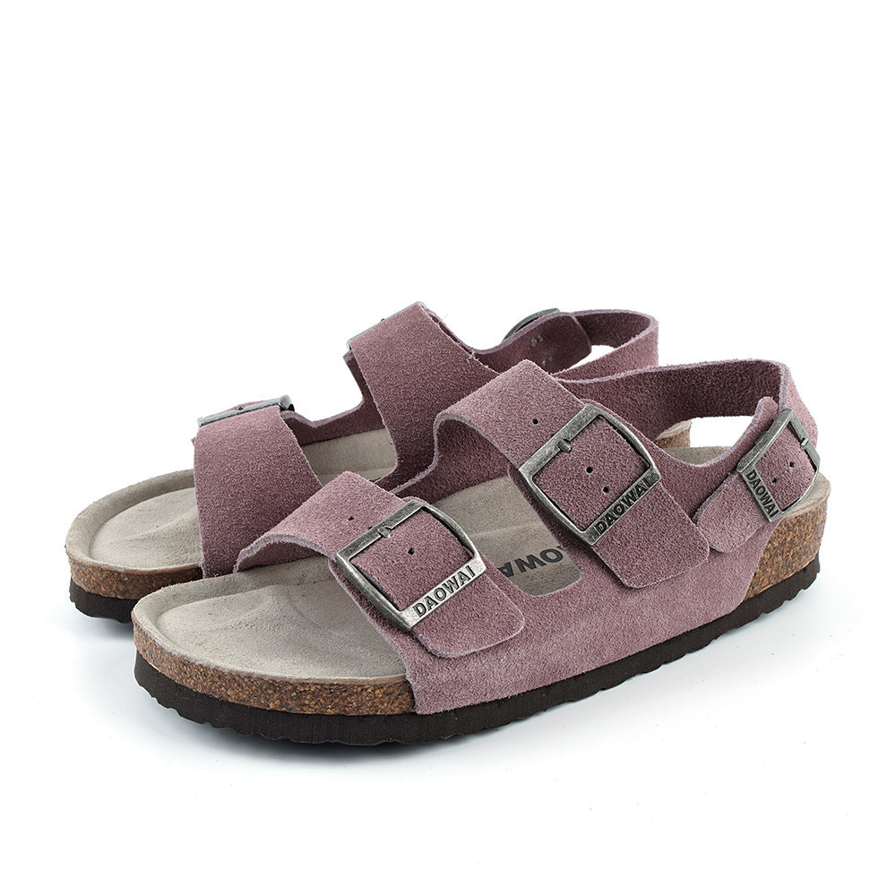 Women's & Men's Outside The Island Double Buckle Suede Sandals