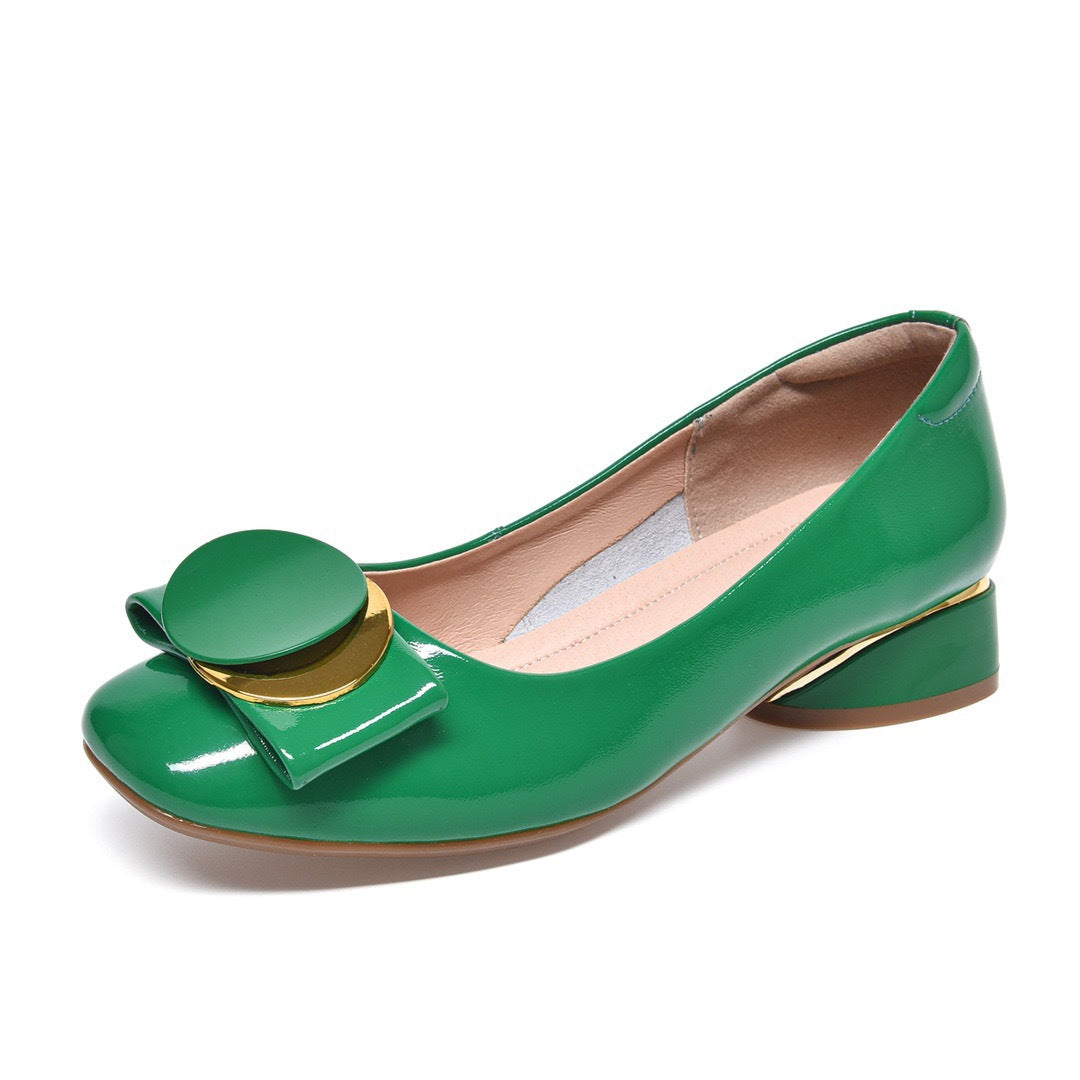 Women's Chunky Pumps Low-cut Spring Summer Green Women's Shoes