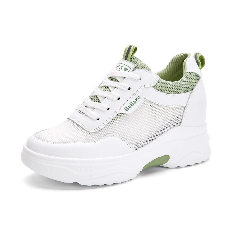 Women's Height Increasing Insole White Genuine Platform Women's Sports Shoes