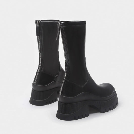 Women's Winter Platform Martin Height Increasing Skinny Chunky Boots