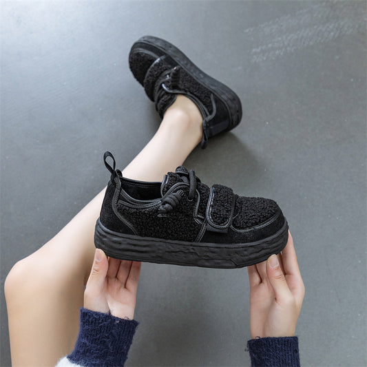 Women's Fluffy Winter Flat Ugly Cute Big Head Women's Shoes