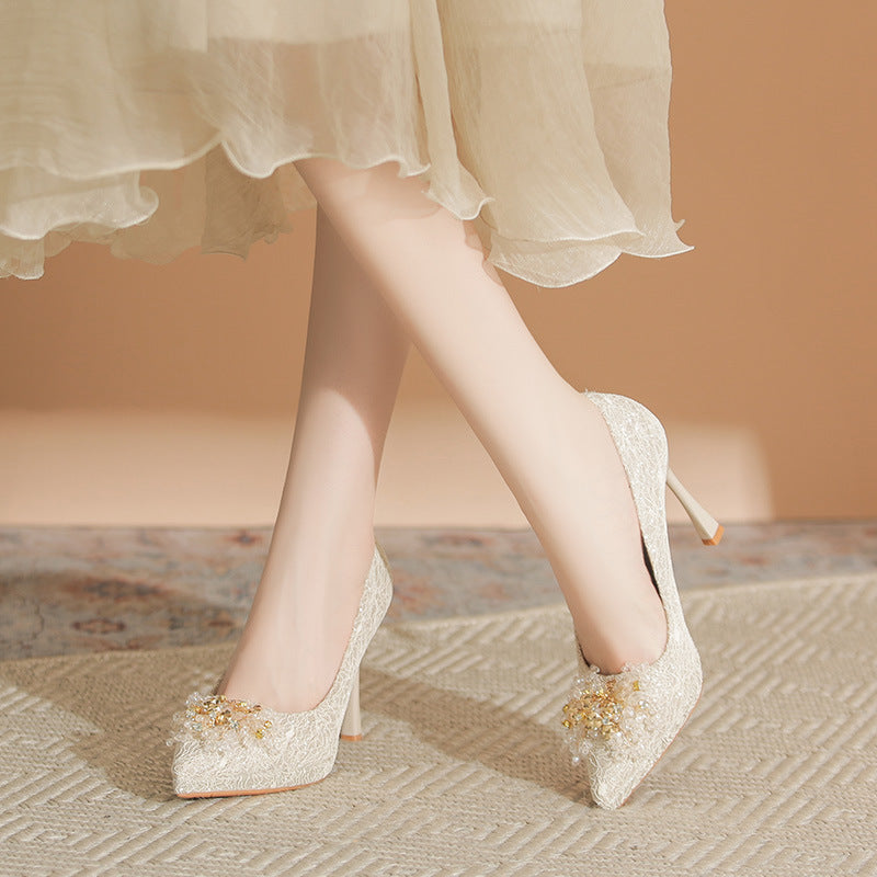 Women's Satin Wedding Bridal Dress Two-way Waterproof Platform Women's Shoes