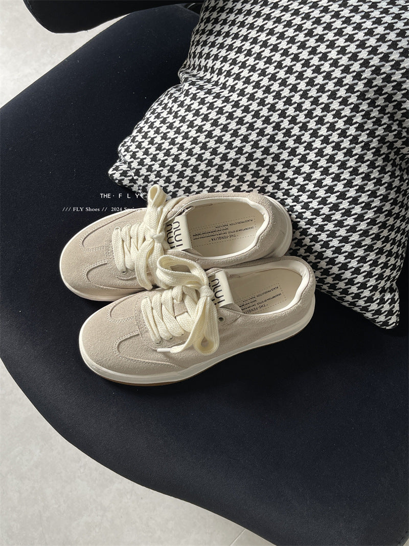 Women's Genuine Retro Dirty Thick-soled Sports White Casual Shoes