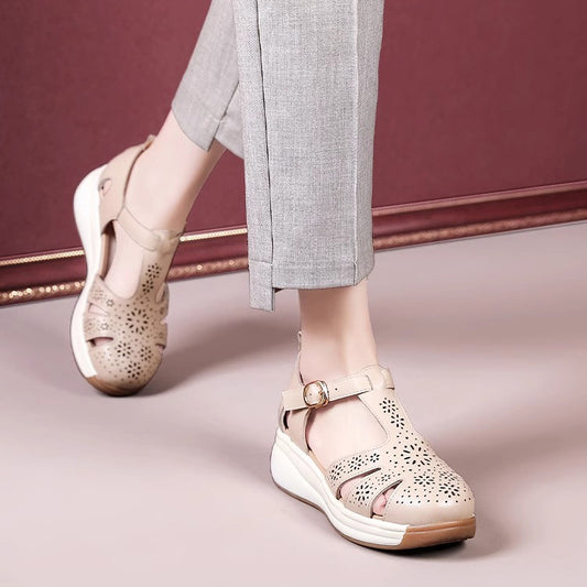 Women's Platform Toe Cap Wedge Summer Mom Sandals