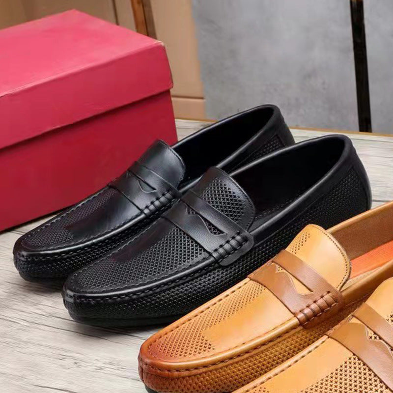 Men's First Layer Cowhide Soft Bottom Breathable Casual Shoes