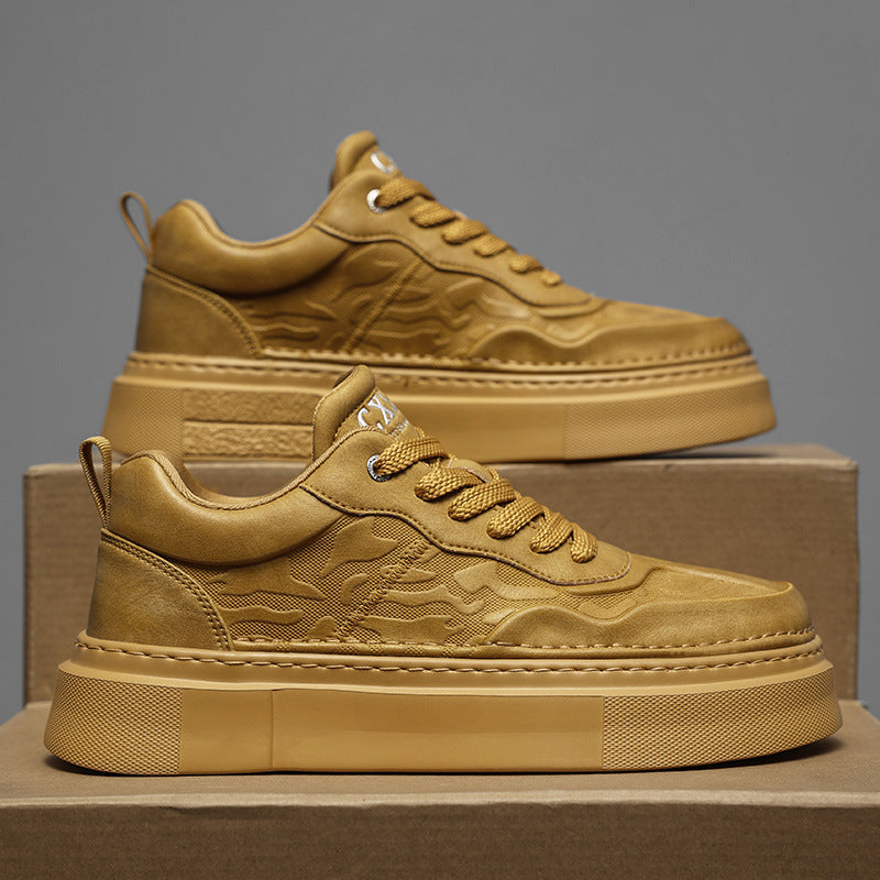 Men's High-grade Versatile Design Height Increasing Green Sneakers