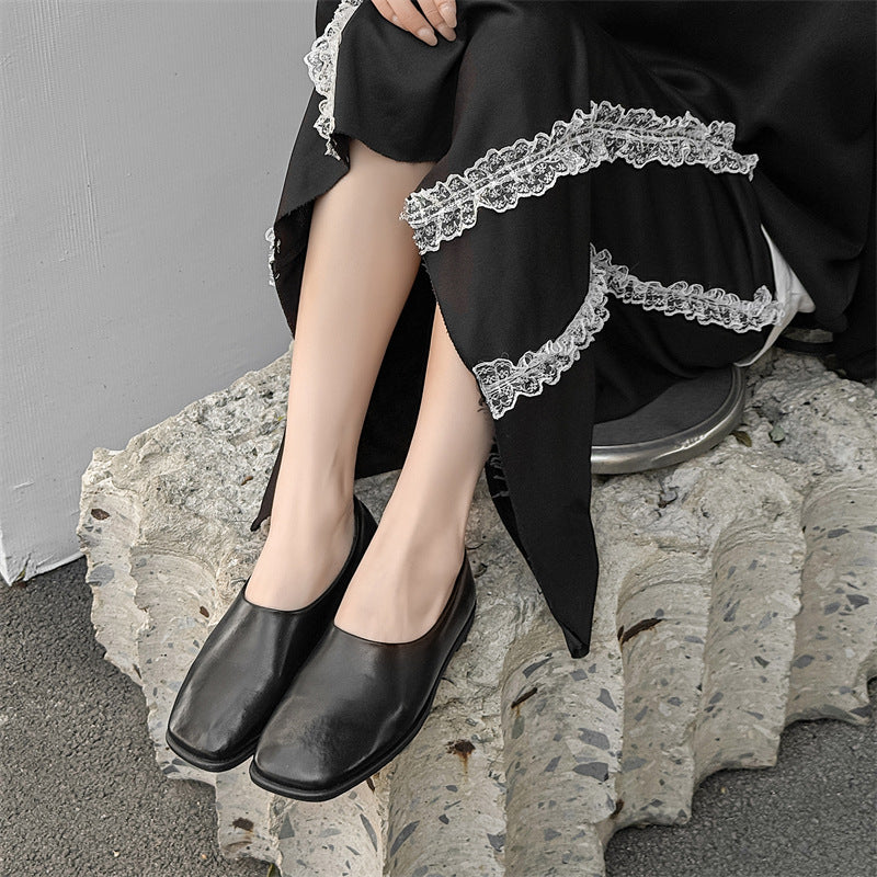 Retro Slip-on Lazy Muller British Style Leather Shoes