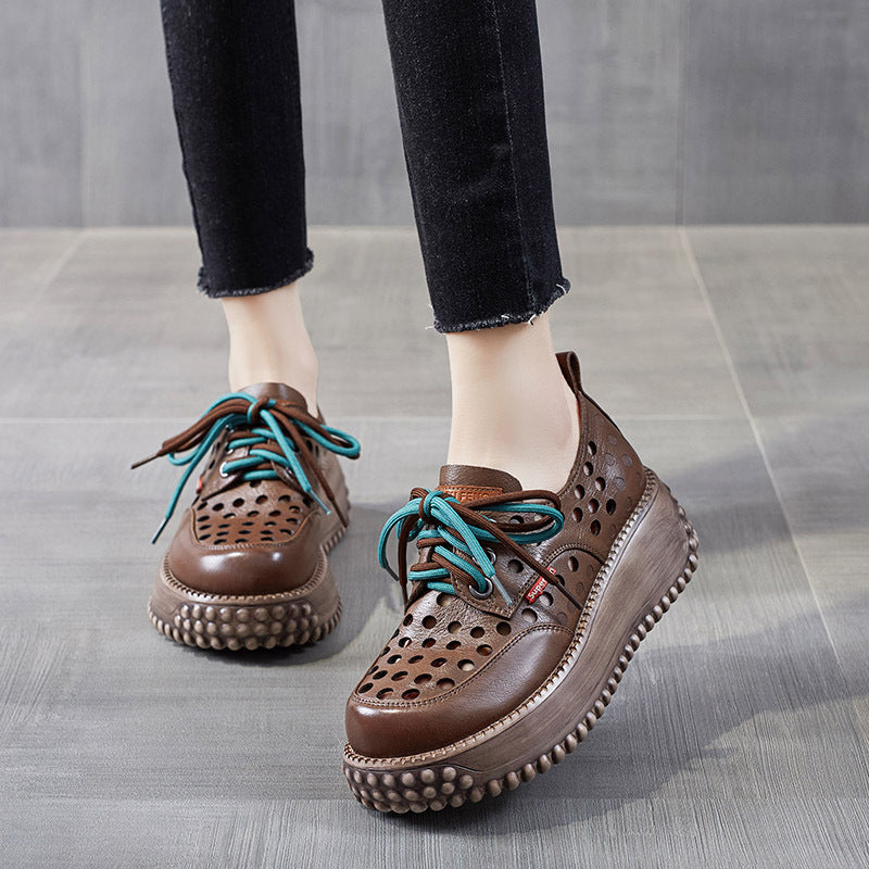 Women's Platform Fashionable Genuine Pumps Comfortable Soft Casual Shoes