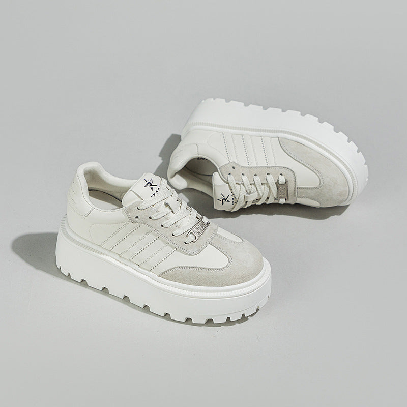 Women's German Training Spring White Small Skate Casual Shoes