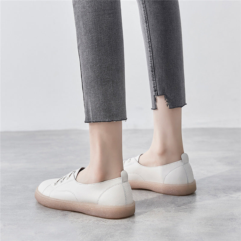 Women's White Lightweight Flat Fashionable Jelly Bottom Women's Casual Shoes