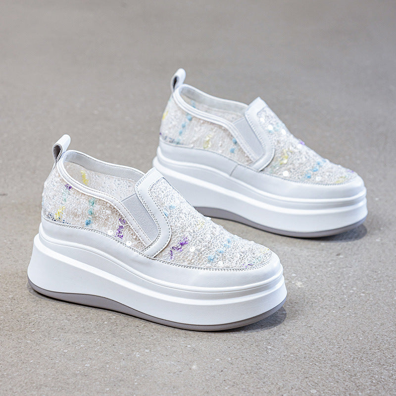 Women's & Men's Mesh Thick Bottom Platform Slip-on Lofter Casual Shoes