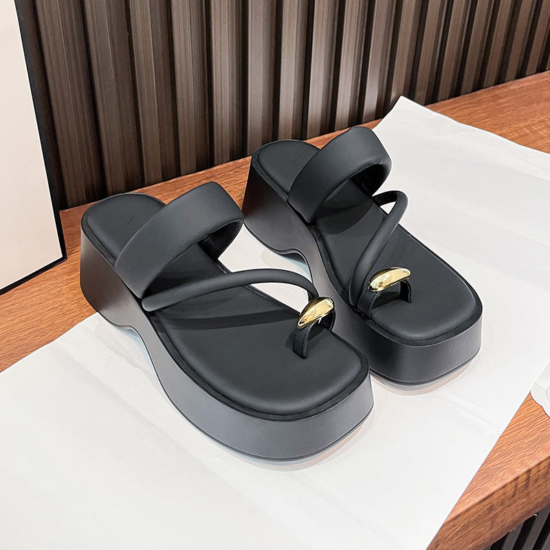 Women's Platform Outdoor High-rise Summer Flip-flops Beach Slippers