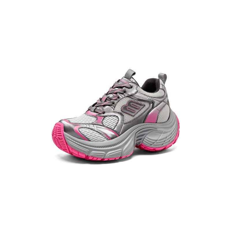 Women's Dad Summer Mesh Breathable Retro Lightweight Height Sneakers