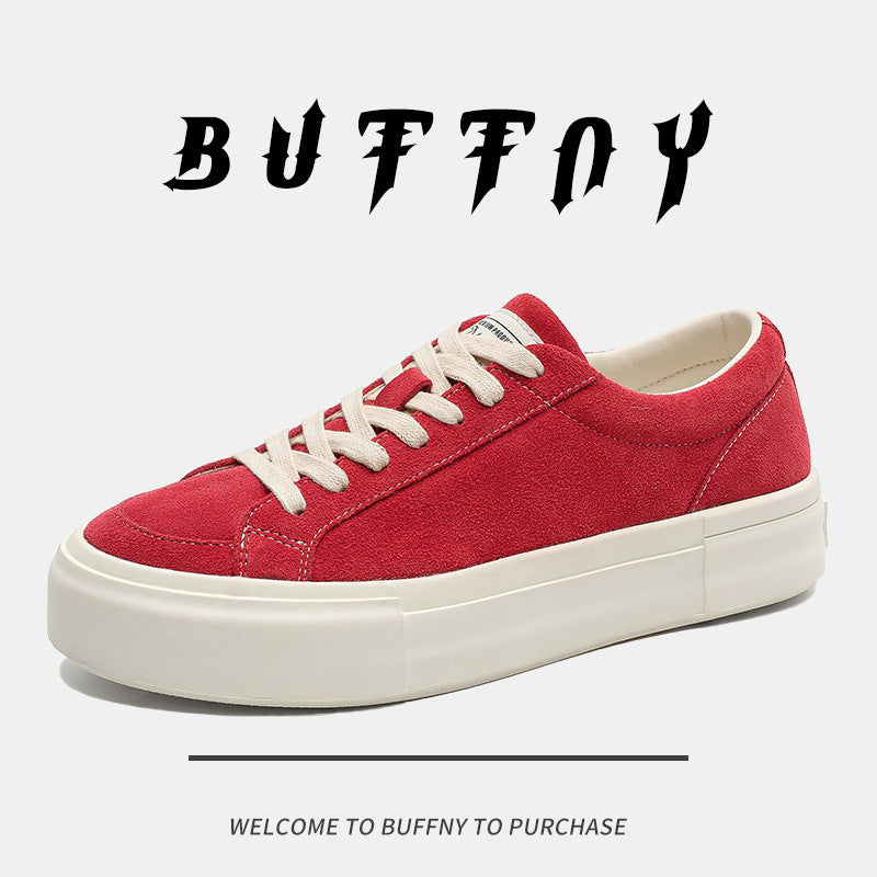 Round Toe Breathable Classic Retro Style Thick Men's Board Shoes
