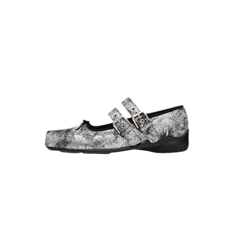 Women's Retro Skinny Sier Broken Bud Ballet Distressed Slippers