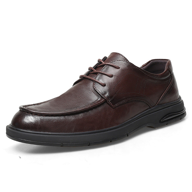 Men's Business Lace Up Round Toe Retro Leather Shoes
