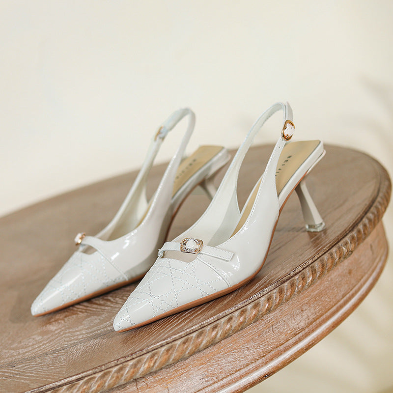 Women's Toe Pointed Stiletto High Back Strap Heels