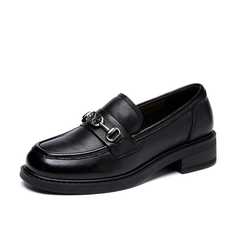 Women's Cowhide Spring Flat Soft Bottom Surface Loafers