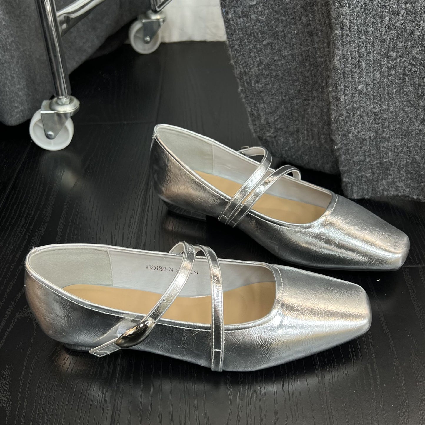 Women's Sier Single-layer Flat Temperament Fairy Square Women's Shoes