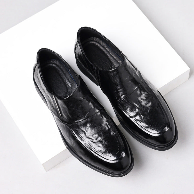 Men's First Layer Cowhide Formal Pointed Toe Men's Business Leather Shoes