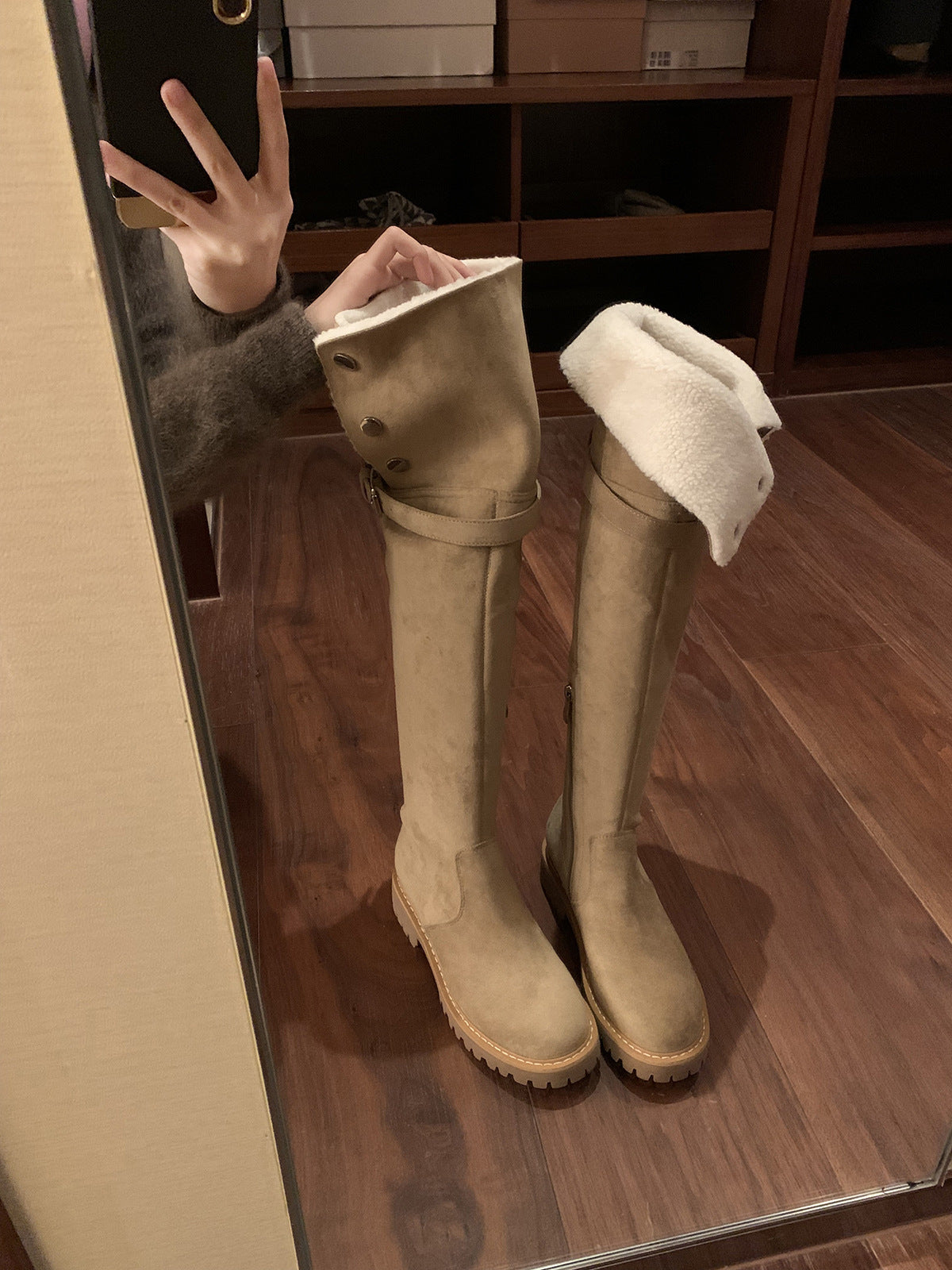 The Knee Knight Thick Bottom Fleece-lined Boots
