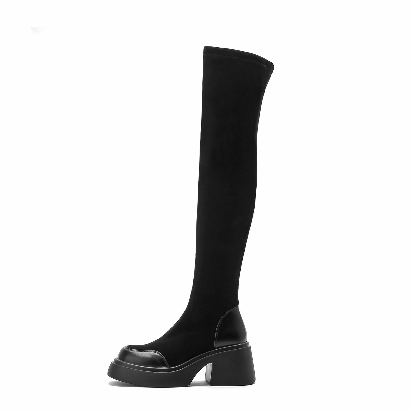 Women's Knee Big Tube Circumference Long Thick Bottom High Leg Boots