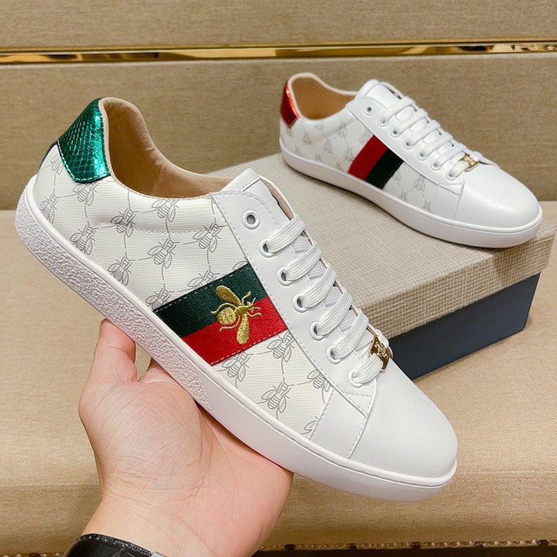 Men's Little Bee White High Version Quality Sneakers