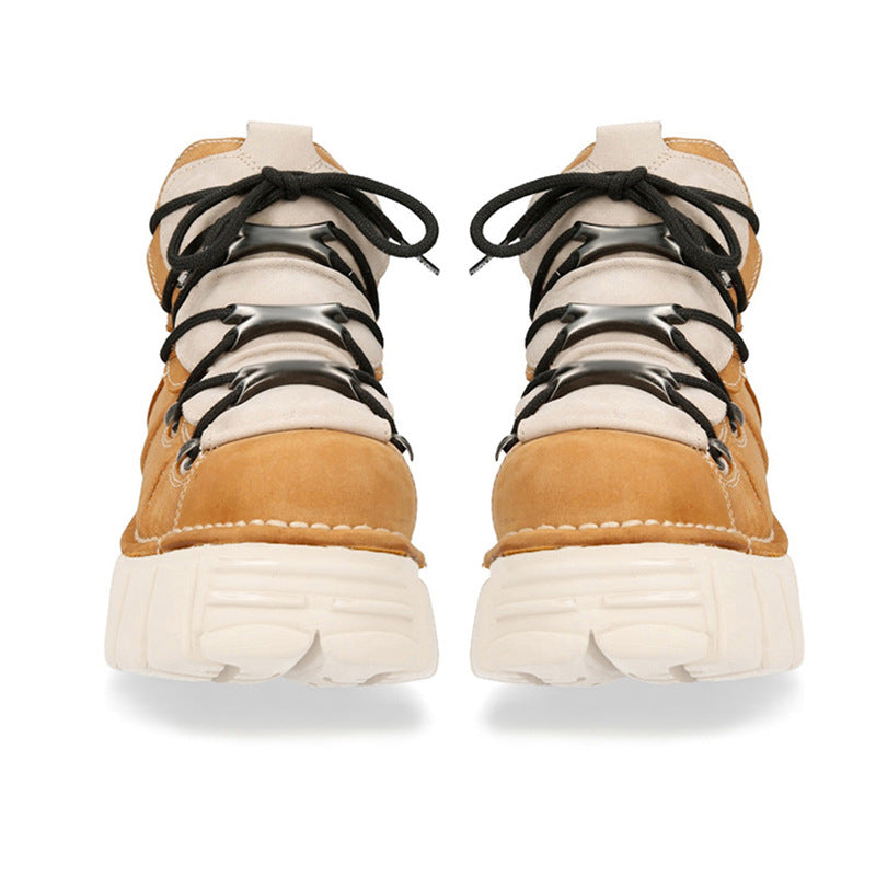 Women's Spanish Fashion Retro Punk Small Metal Platform Street Casual Shoes