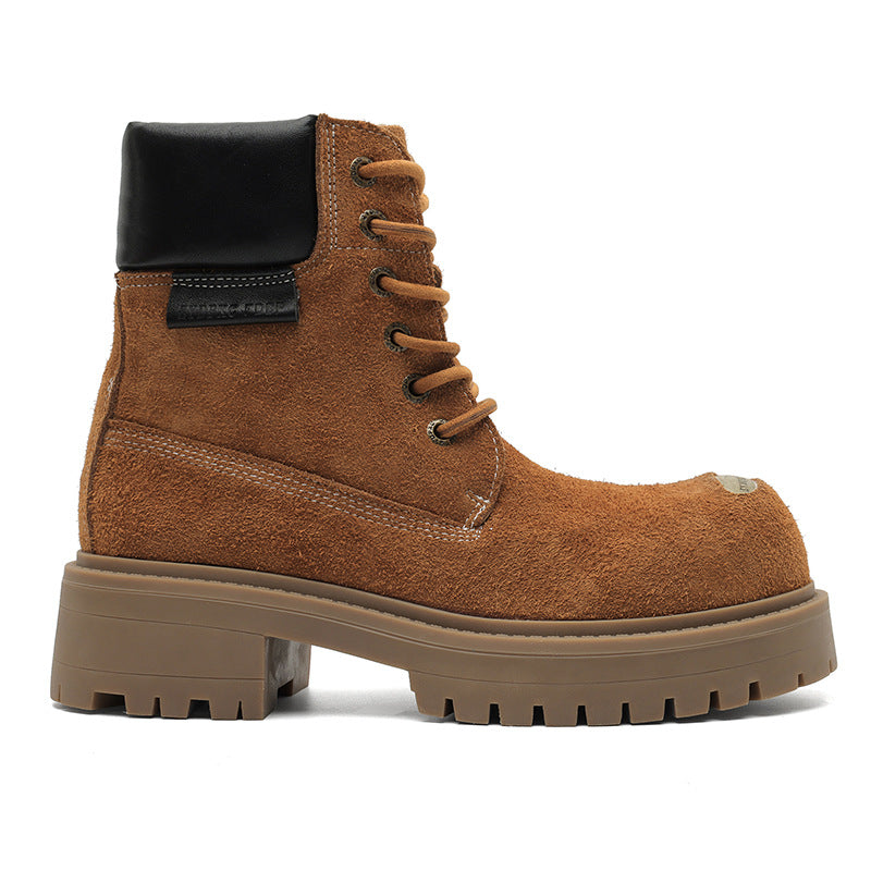 Women's & Men's Worker Platform Height Increasing British Style Boots