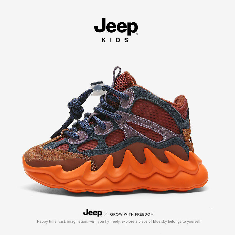 Children's Jeep Boy Winter Fleece Lining Insulated Two Kid's Sneakers