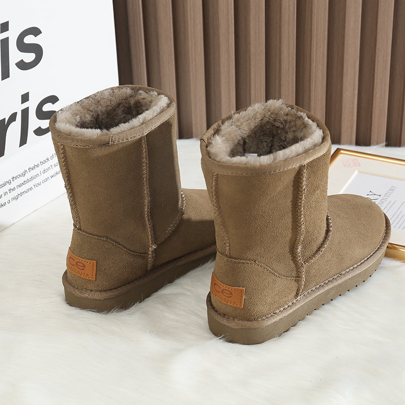Women's Fur For Plus Veet Thickened Warm Genuine Snow Boots