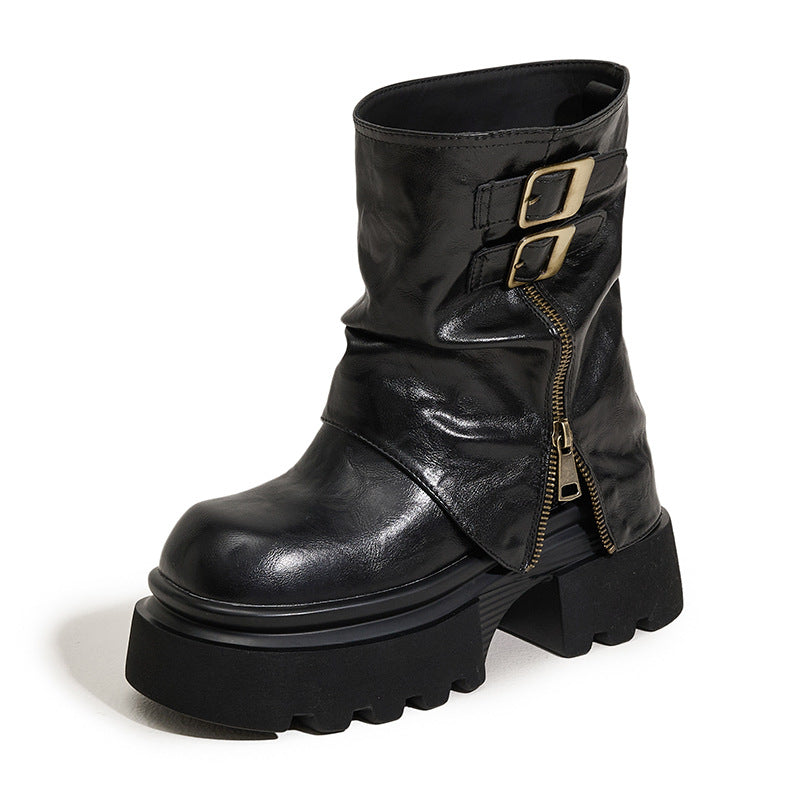 Smoke Pipe Female Two-way Sleeve Short Boots
