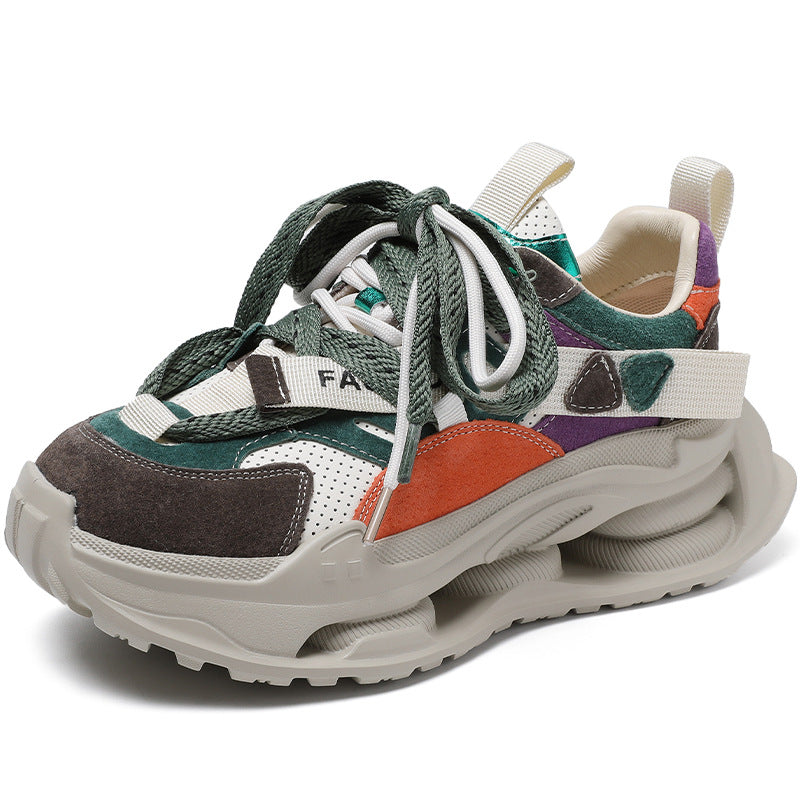 Women's Platform Trend Multicolor Genuine Lace Up Casual Shoes