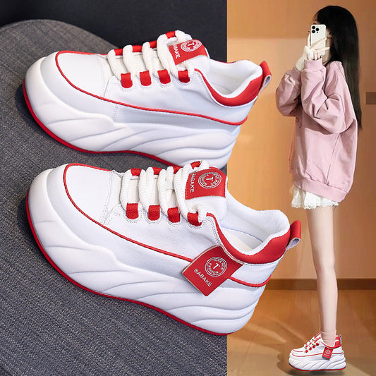 Women's Autumn Thick-soled Korean Style Versatile Small Height Casual Shoes
