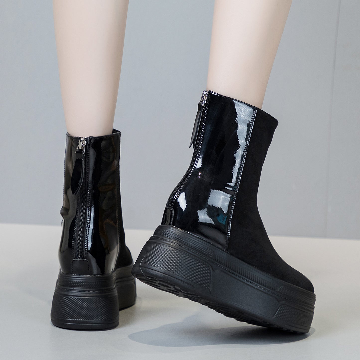 Women's Warm Down Winter Front Zipper Fashion Snow Boots