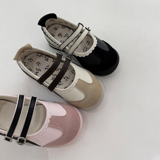 Children's Retro Easy Matching Shallow Mouth Korean Style Small Floral Kid's Sneakers