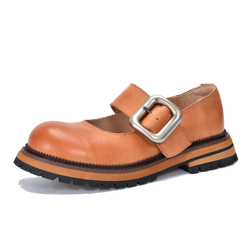 Women's Activity Price Metal Buckle Round Head Thick Women's Shoes
